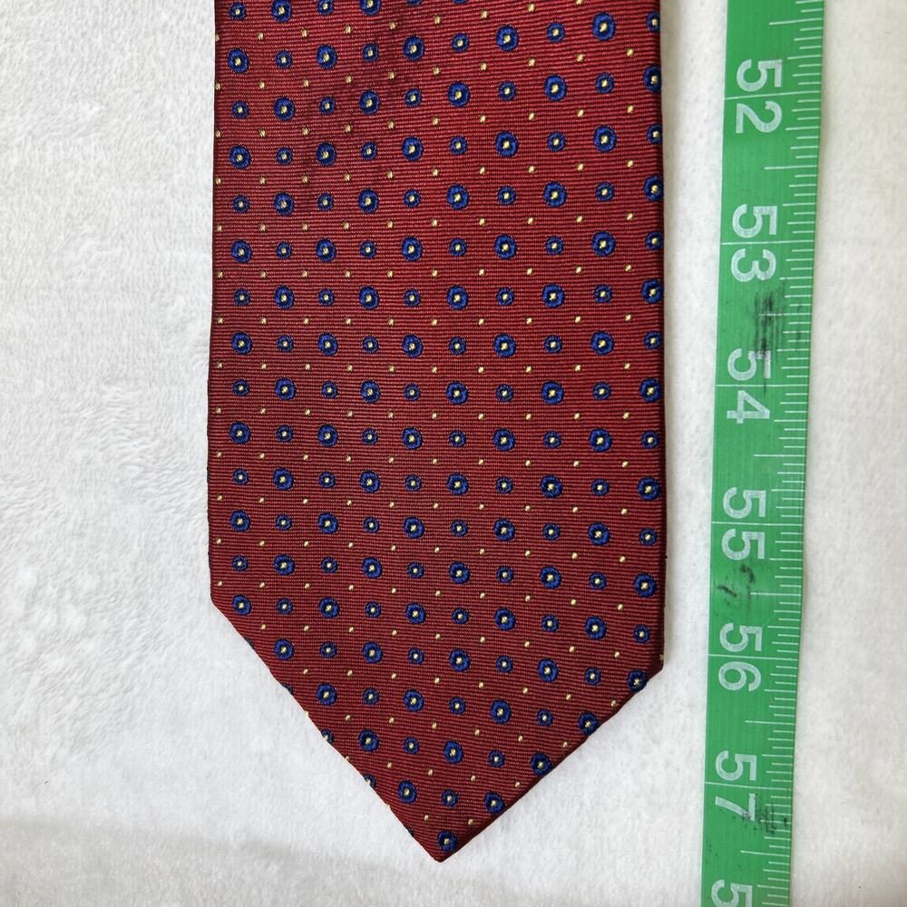 Lauren Ralph Lauren Men's Red Geometric Silk Neck Tie Blue/Ylw Dots Circles USA - Picture 4 of 7